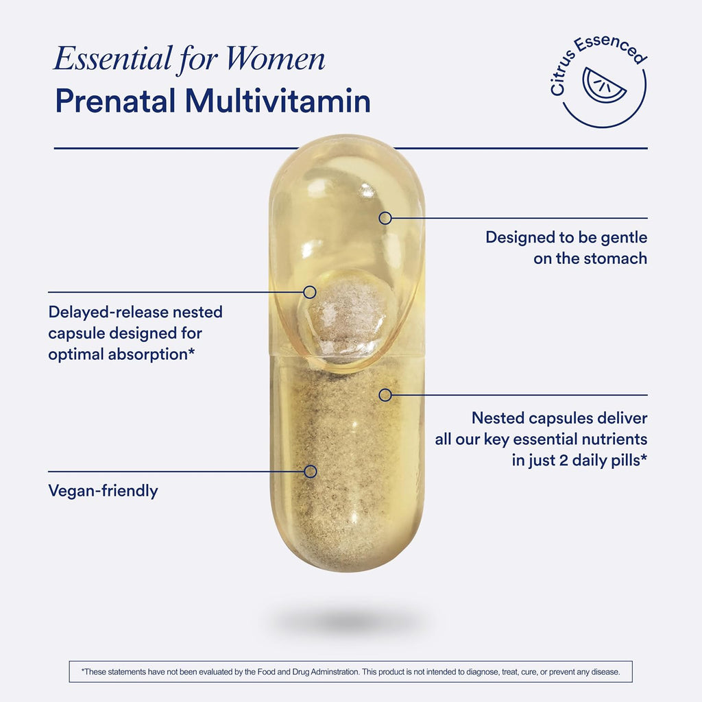 Ritual Multivitamínico Prenatal para Mujeres - Cápsulas Veganas con Folato, Colina, Omega-3 DHA y Hierro - 60 Cápsulas (30 Dosis)