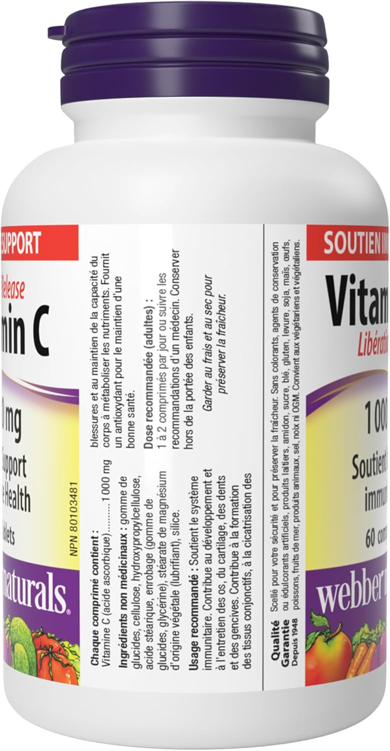 Webber Naturals Vitamin C Timed Release 1,000 mg, 60 Tablets