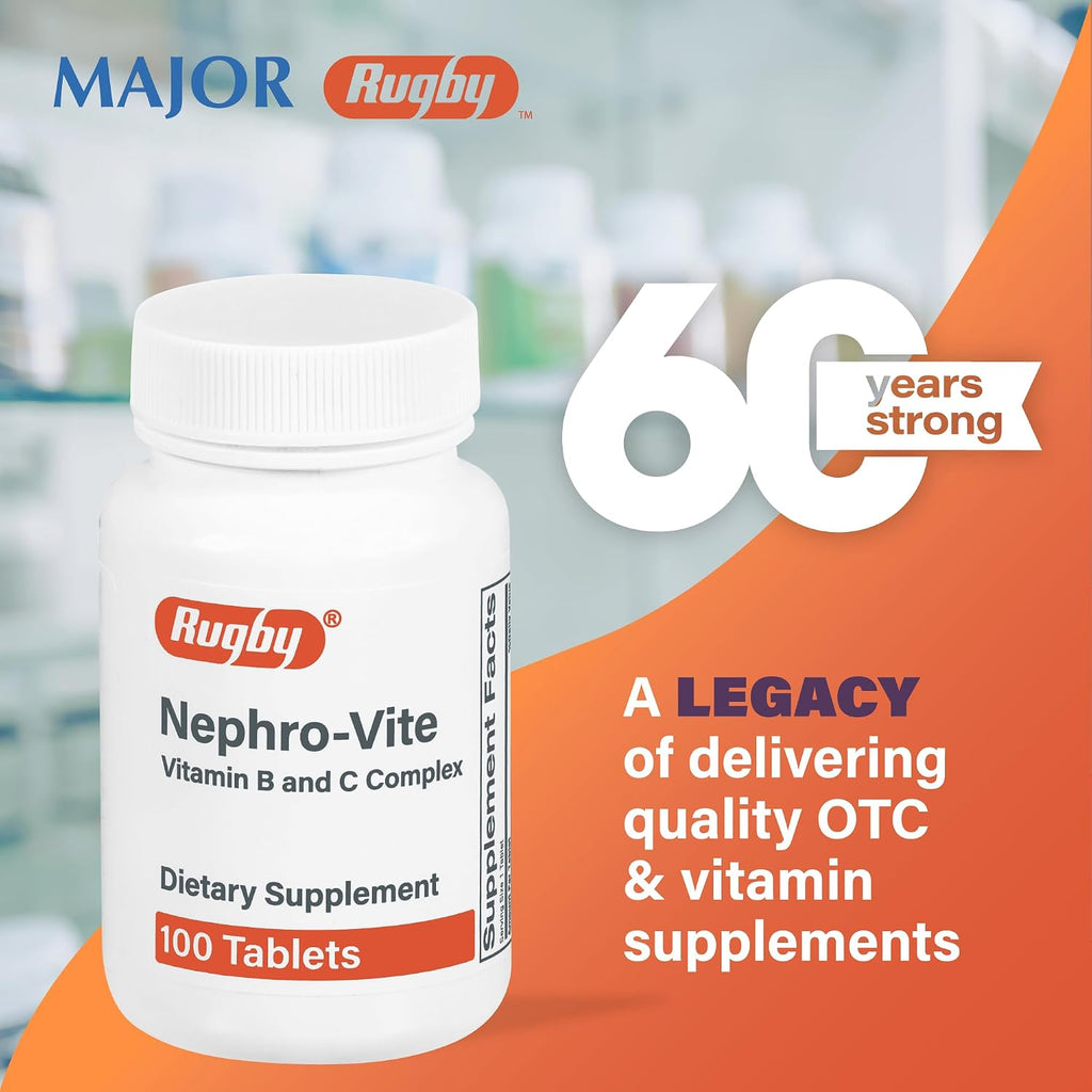 Rugby Nephro-Vite Complejo Vitamínico B y C - 100 Comprimidos