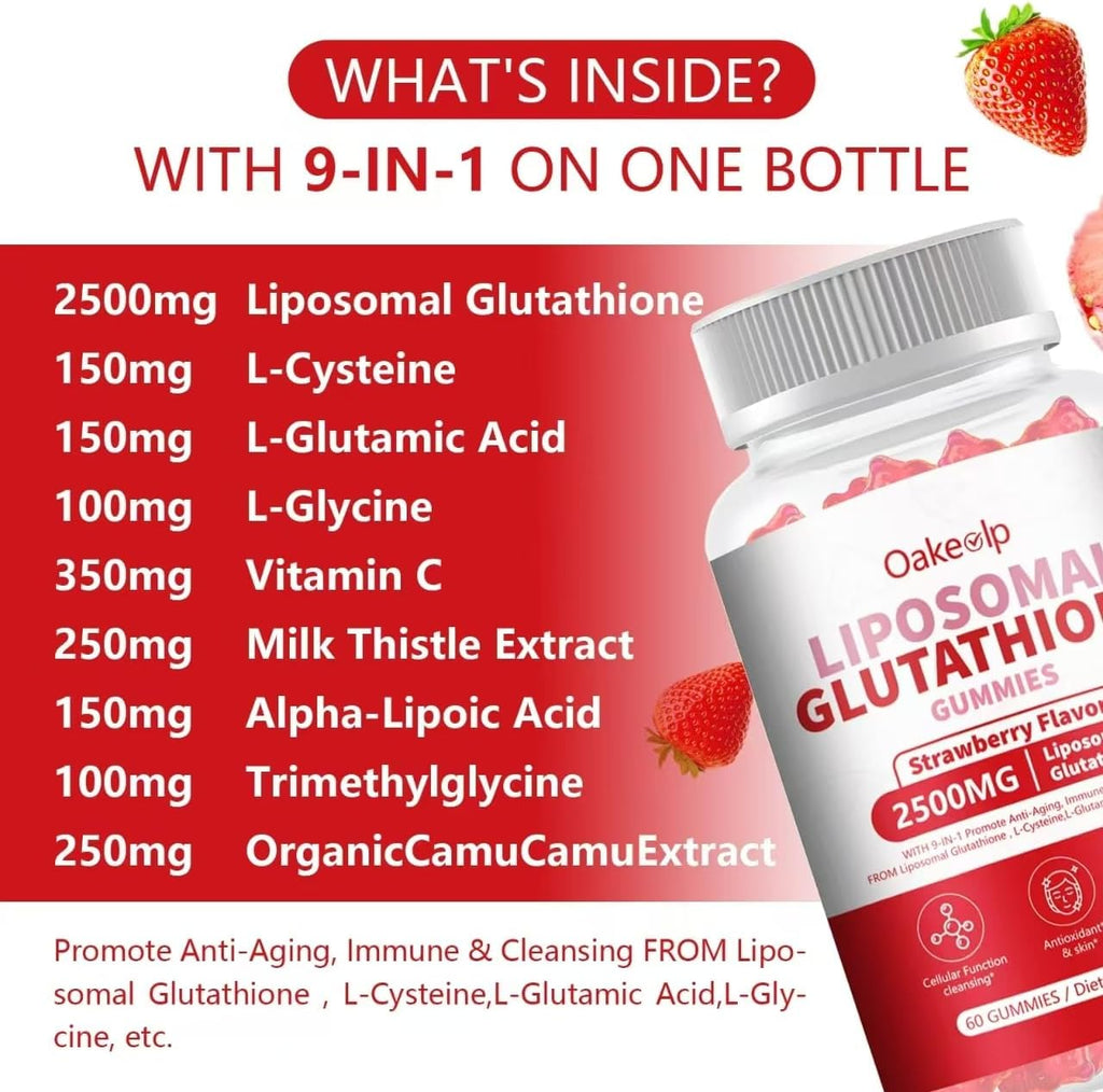 Gominolas de Glutatión Liposomal 2500 mg con Vitamina C y Cardo Mariano - Oakevlp