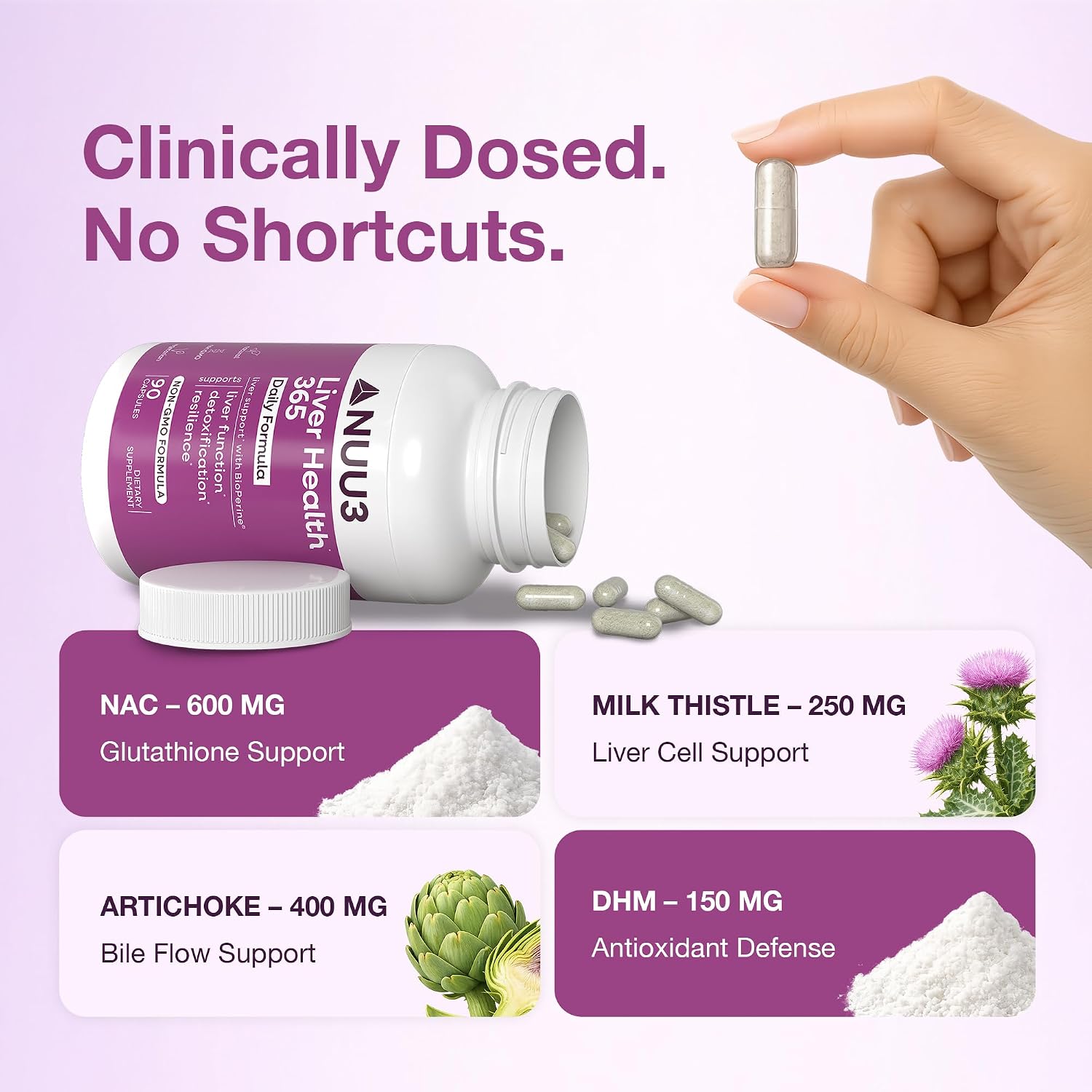 NUU3 Liver Health 365 - Apoyo hepático y detox - 90 cápsulas