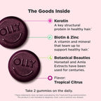 OLLY Heavenly Hair Gummy, Gominolas para el Cabello con Biotina, Queratina y Amla, 60 Gominolas (30 Días)