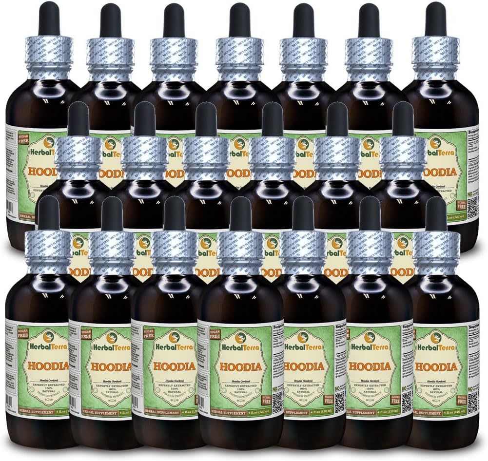 Hoodia (Hoodia Gordonii) Glycerite, Extracto Líquido Sin Alcohol (Marca: HerbalTerra) 20x120 ml