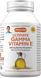 ANDREW LESSMAN Vitamina E Gamma Definitiva - 500 mg Gamma Tocoferol, 360 Cápsulas Blandas