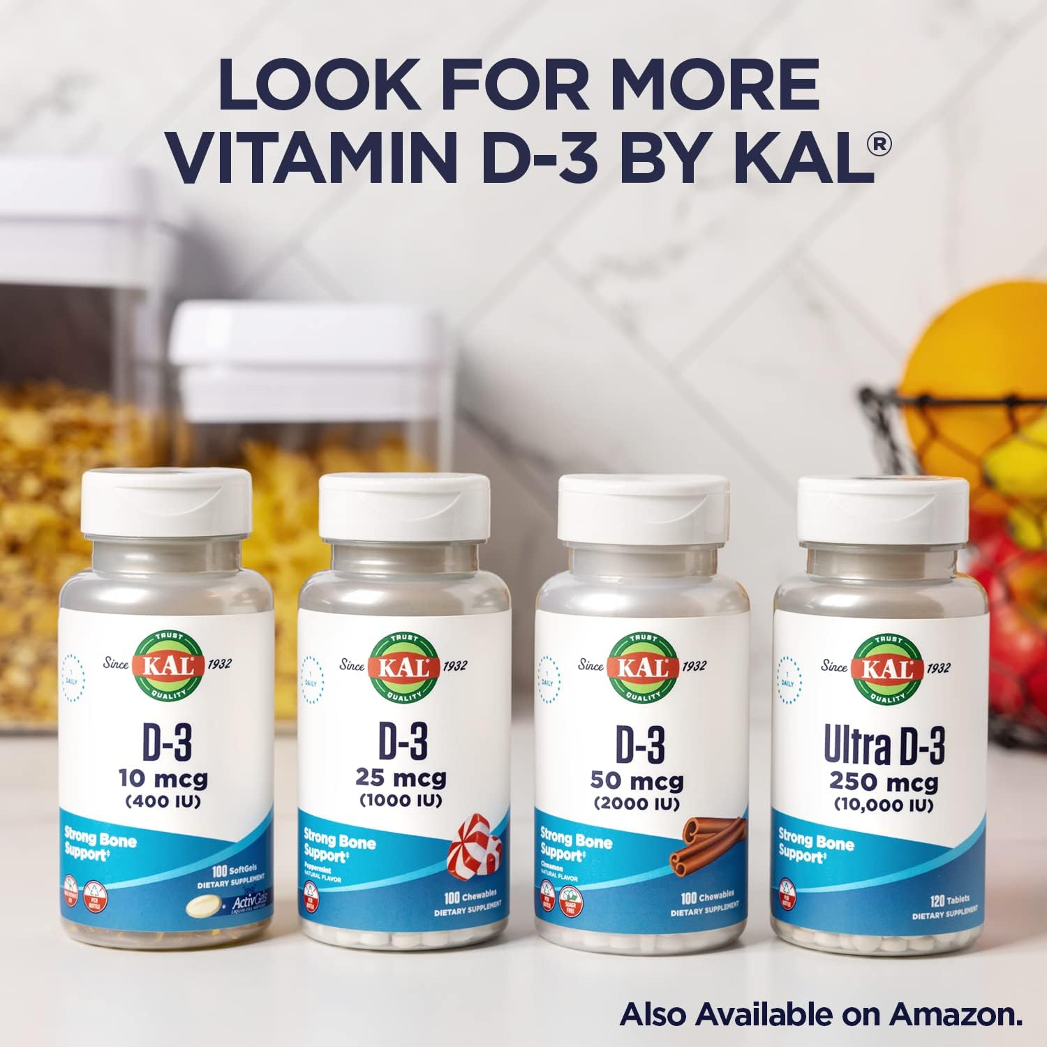KAL Vitamina D3 1000 UI (25 mcg) – 100 Cápsulas Blandas
