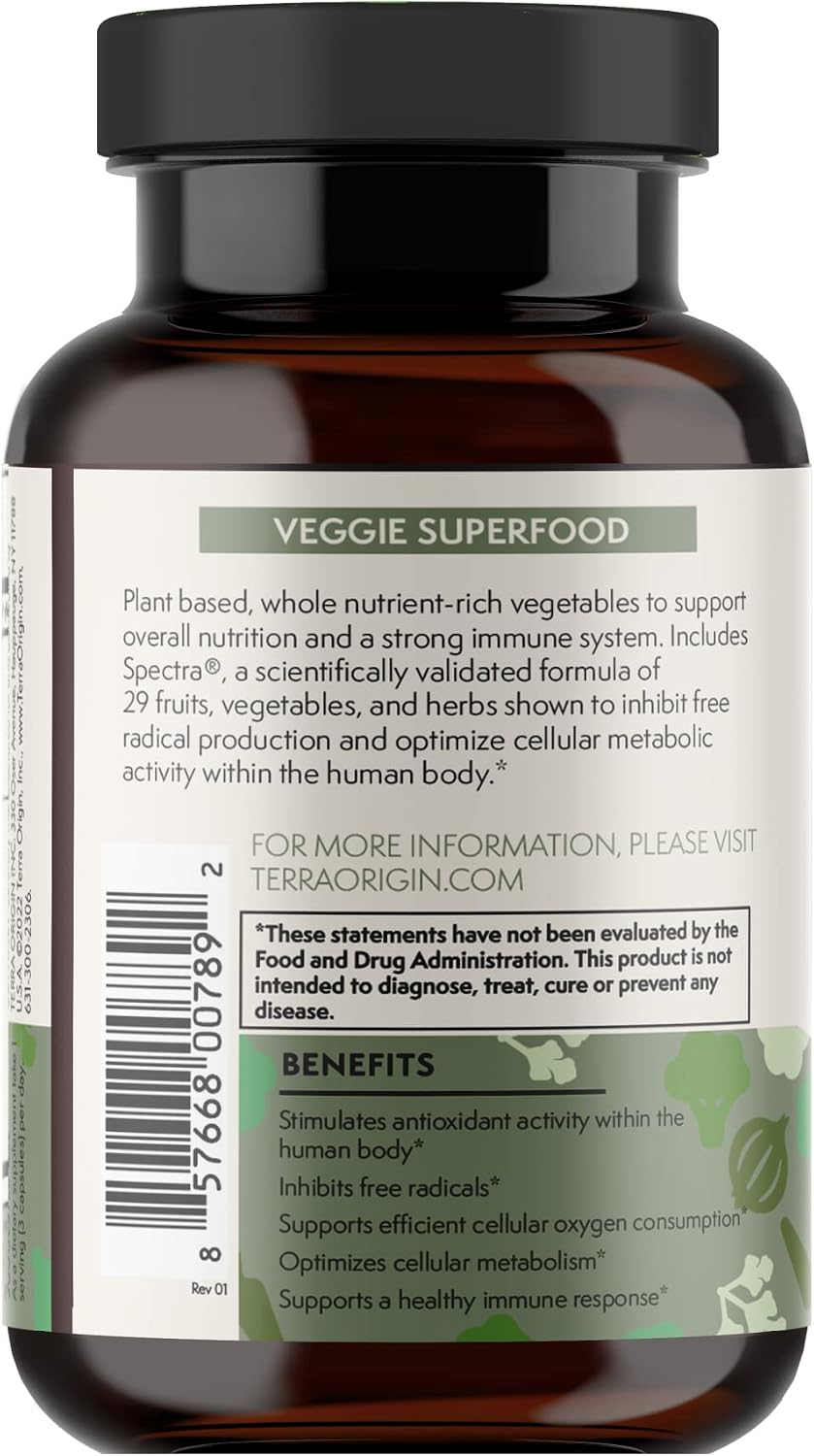 TERRA ORIGIN Veggie Superfood Supplement - 90 Cápsulas Vegetales
