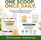 ImmunoPower Gold - Cúrcuma de Alta Absorción con BioPerine y 35+ Nutrientes - Sabor Naranja