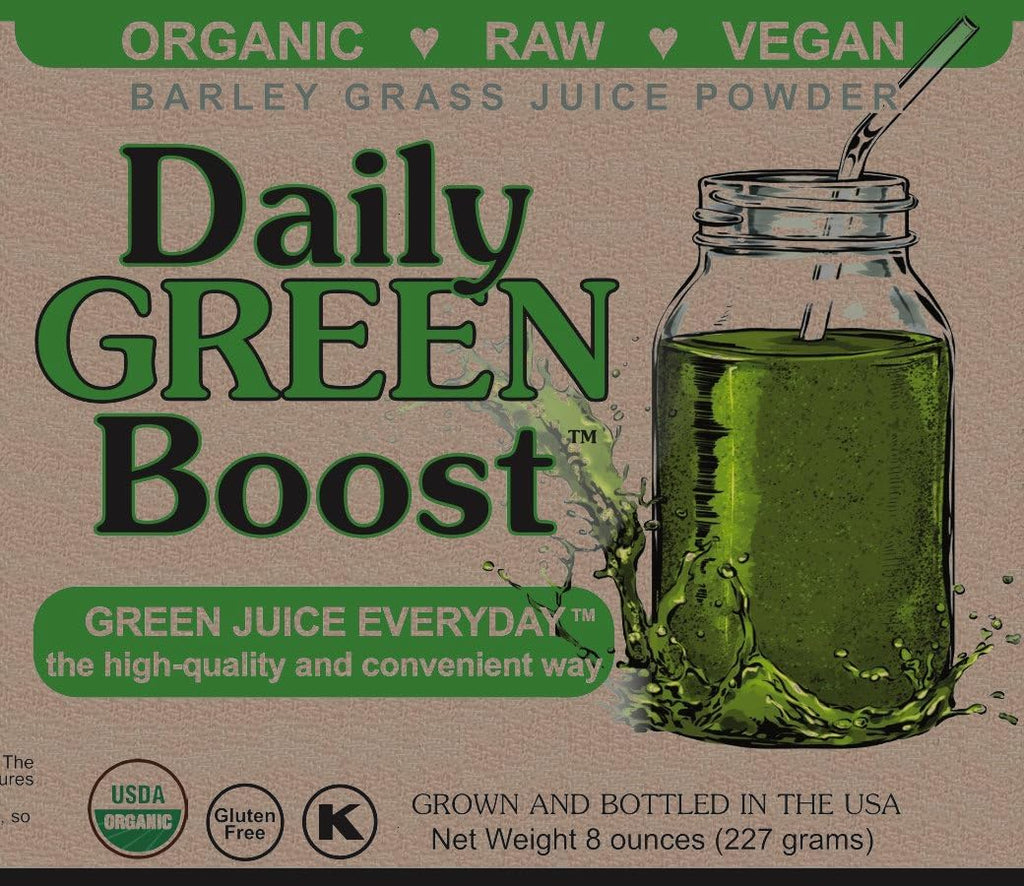 Daily Green Boost 237 ml (8 oz) - Orgánico, Crudo, Vegano, Sin Gluten