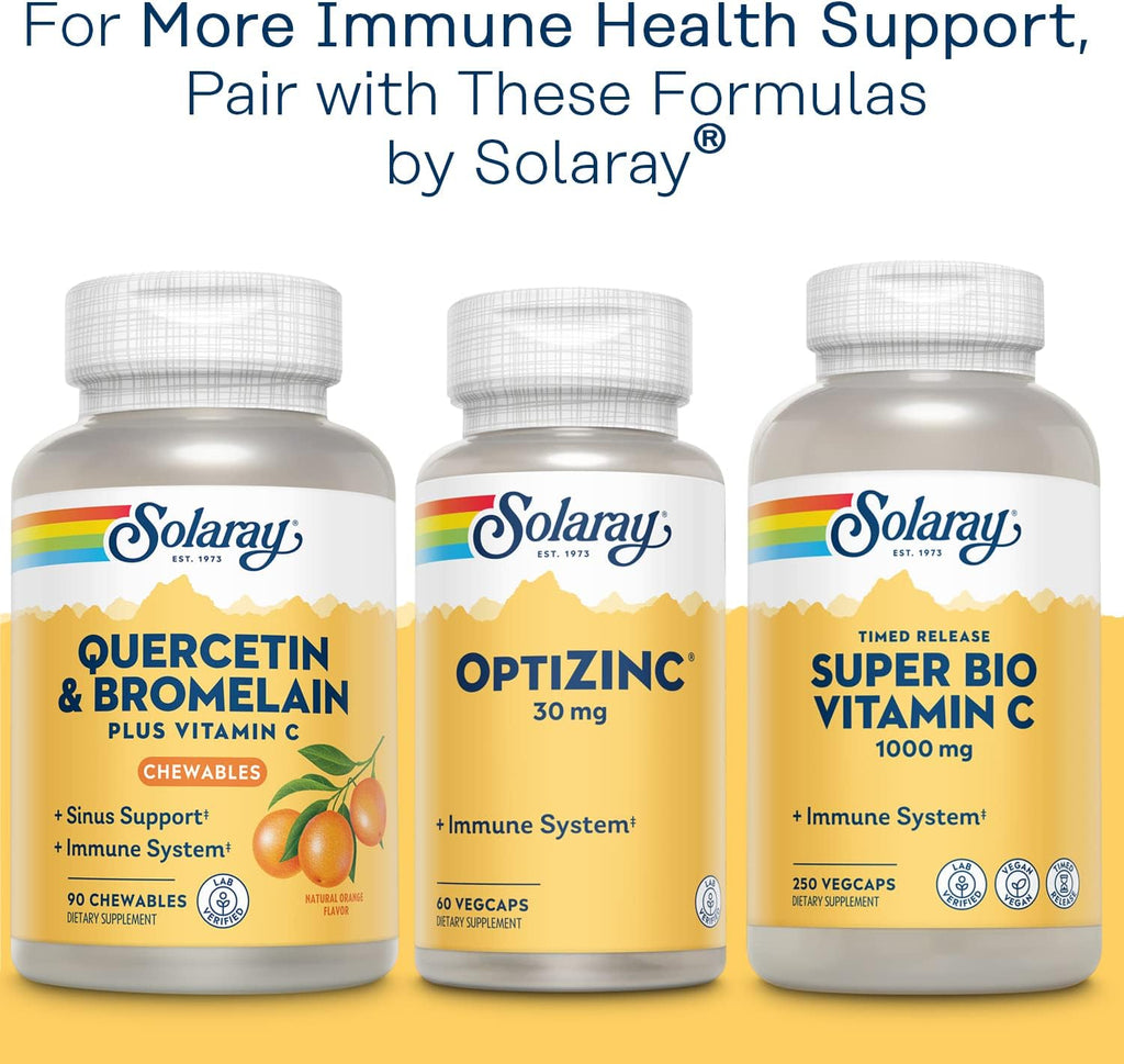 SOLARAY EMIQ Quercetina Activada - Apoyo Respiratorio e Inmunitario - 30 Cápsulas Veganas