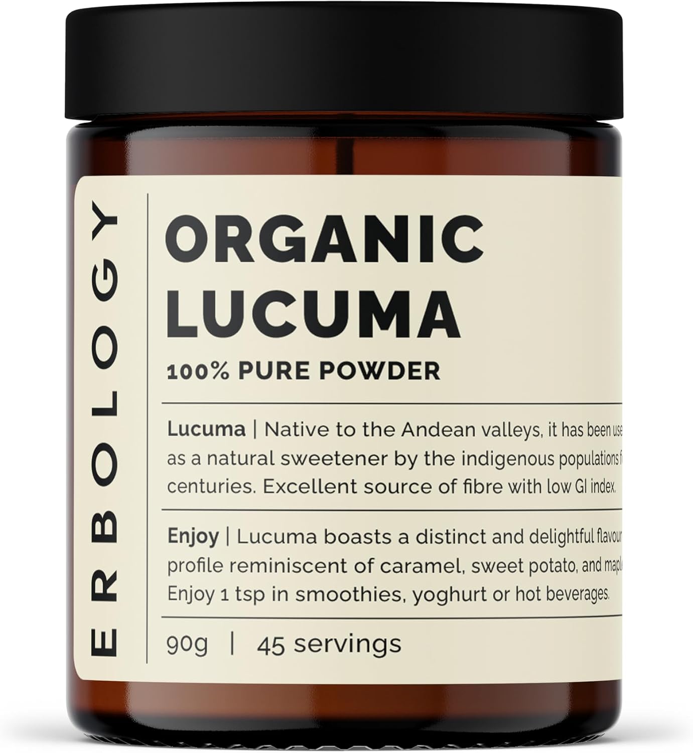 Erbology Lucuma en Polvo Orgánico - 3.2 oz (90g) - 45 porciones