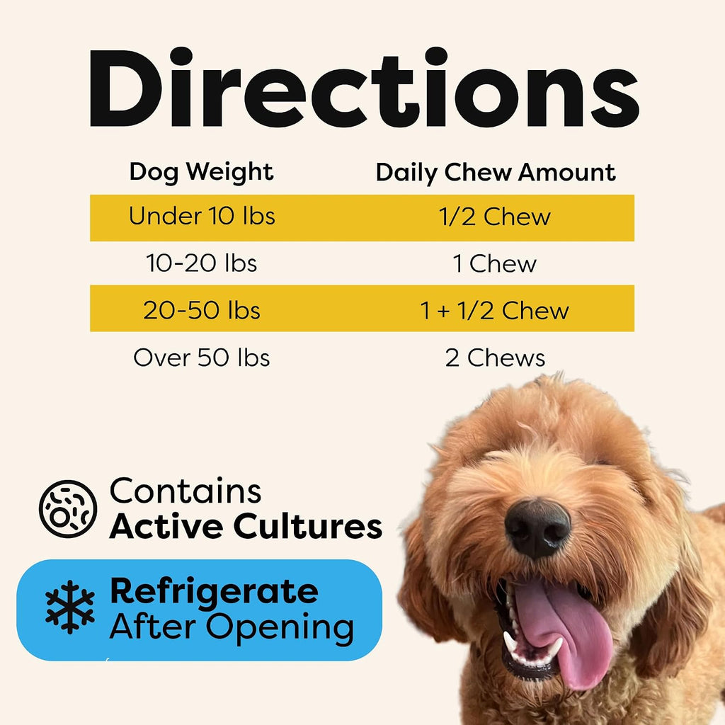 Doc Itchy: Golosinas probióticas Itch Recovery para perros - L. Sakei y L. Paracasei - 90 unidades