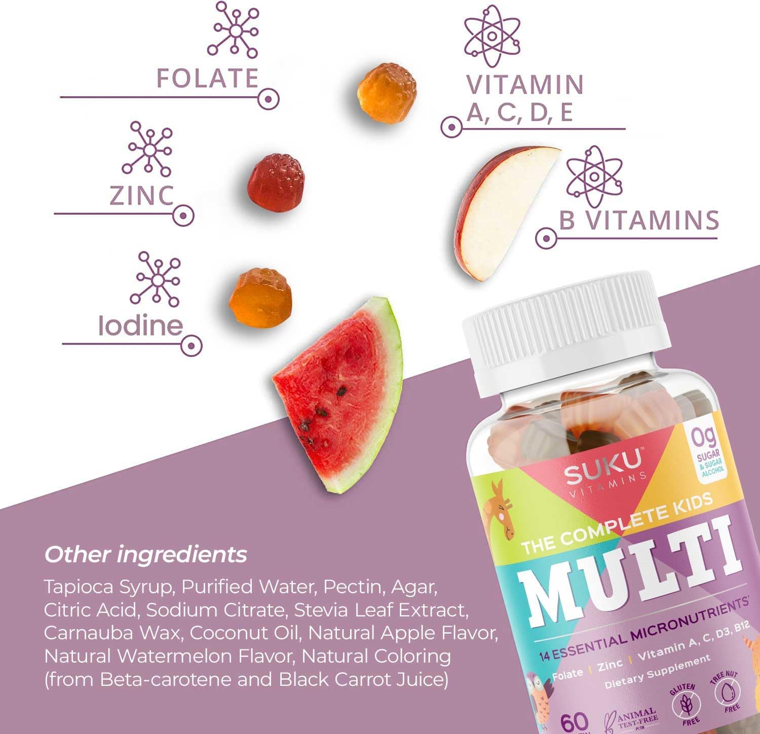 SUKU Gominolas Multivitamínicas para Niños - 60 unidades