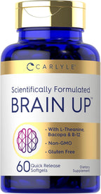 Carlyle Suplemento Cerebral | 60 Cápsulas Blandas | Nootrópico con Lion's Mane, Bacopa y L-Theanina | Sin OGM, Sin Gluten