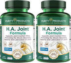 Purity Products HA Joint Formula: Hyaluronic Acid, Multi-Collagen, and 5-Loxin for Joints and Skin - 90 Capsules