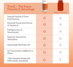 NatureCity True-E Vitamina E con Tocotrienoles y Alfa Tocoferol Natural | Complejo de Vitamina E No OGM | 60 Cápsulas Blandas