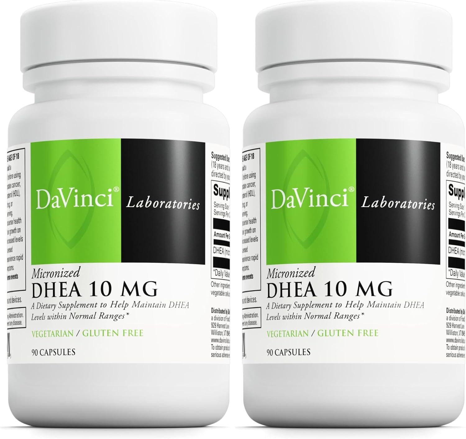 DAVINCI Labs DHEA Micronized 10 mg – 90 Vegetarian Capsules