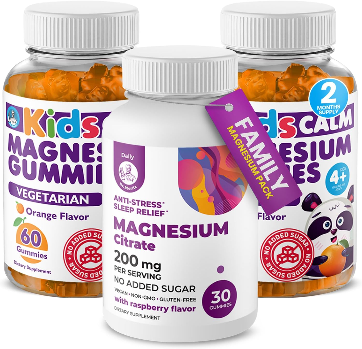 DR. MORITZ Gominolas de Magnesio y Multivitamínicas para Niños (240 Gominolas)