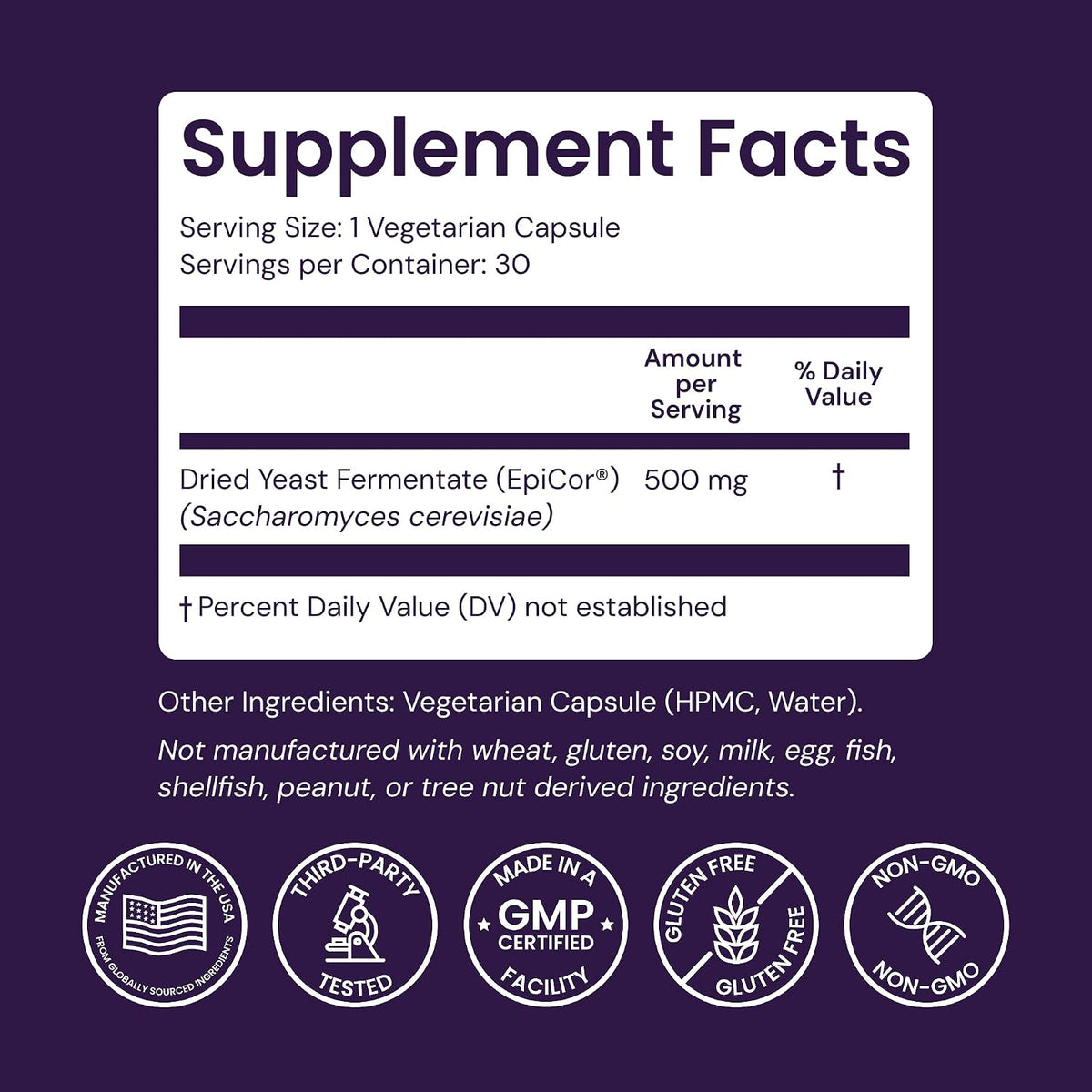 Healthy Origins EpiCor 500 mg - 30 Cápsulas Veganas – Image 3