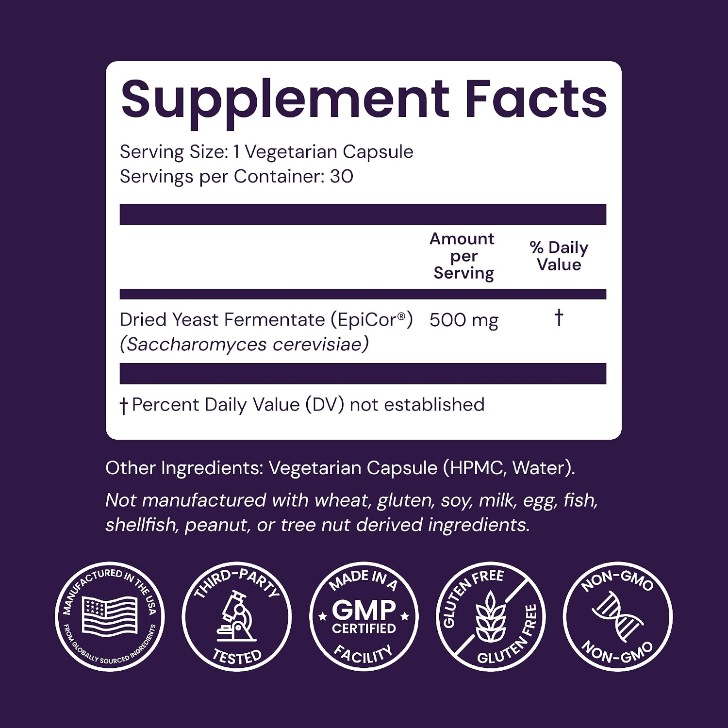 Healthy Origins EpiCor 500 mg - 30 Cápsulas Veganas