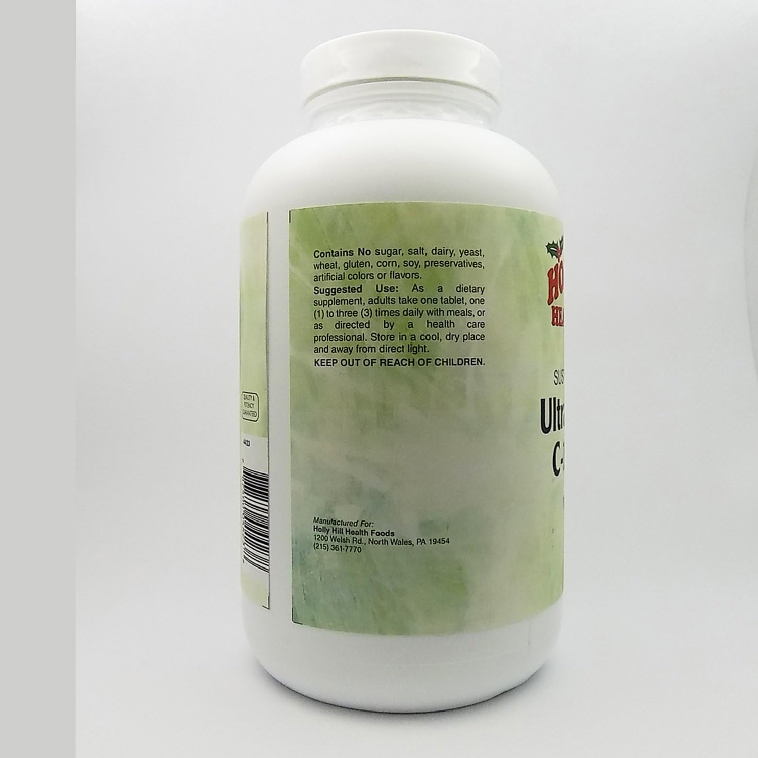 Holly Hill Health Foods Ultra Complex C 1000 mg, 250 Comprimidos Vegetarianos
