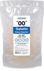 Nutricost Cápsulas Vacías Tamaño 00 - 500 Cápsulas de Gelatina Transparentes - Certificado Kosher, No GMO, Sin Soja, Sin Gluten