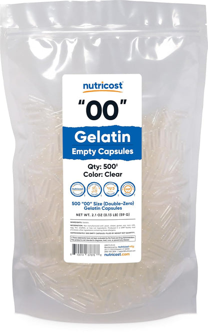 Nutricost Cápsulas Vacías Tamaño 00 - 500 – Tamaño 00: El tamaño más popular para suplementos, con capacidad para – Image 1
