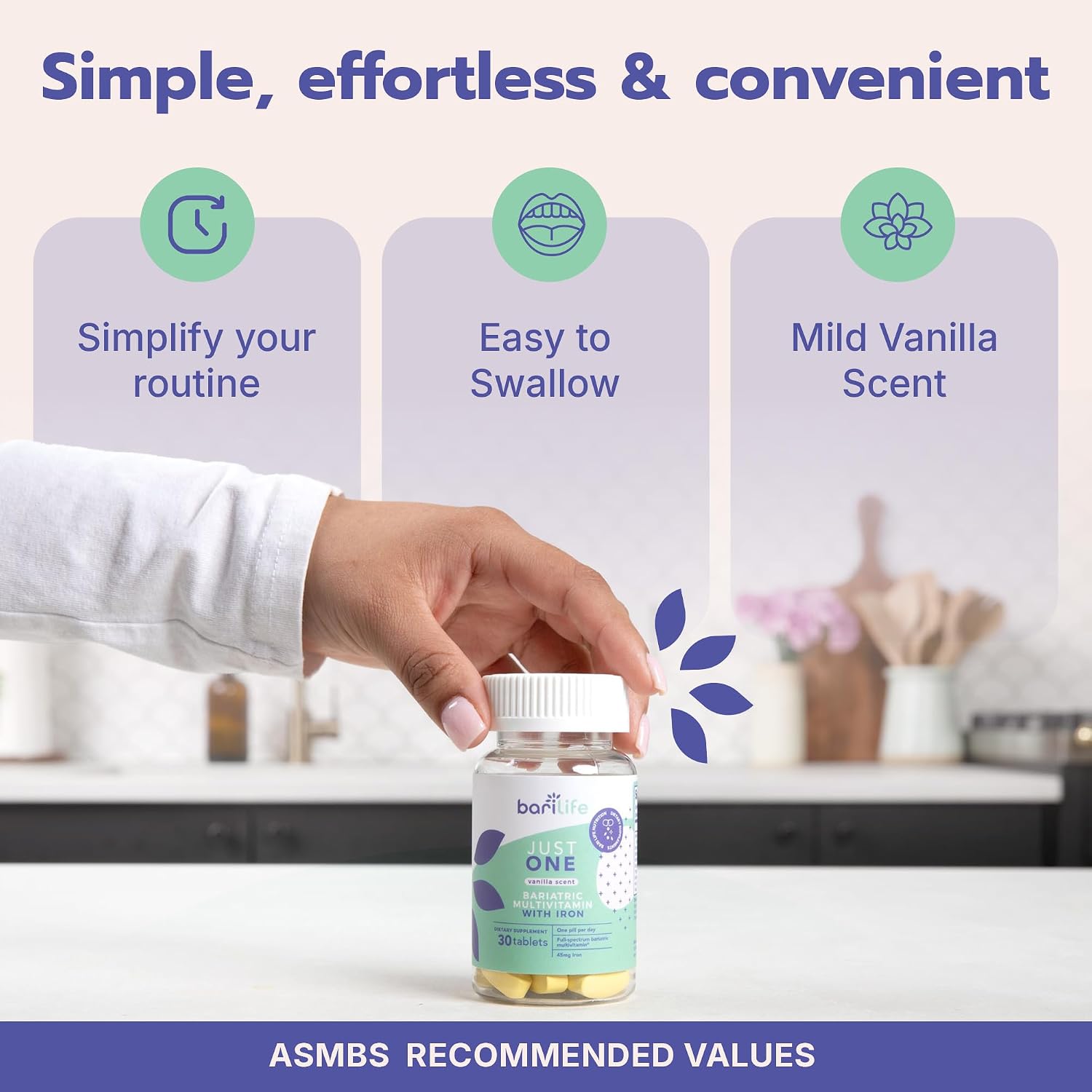 Just One - Multivitamínico Bariátrico Diario con Hierro, 90 Comprimidos
