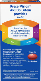 PreserVision AREDS Lutein – Ocular Multivitamin with Lutein, Vitamins C and E, Zinc, and Copper, 120 Softgels