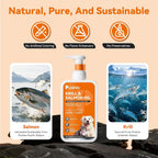 PUAINTA Omega 3 Aceite de Pescado para Perros y Gatos – Aceite de Salmón Islandés y Krill Antártico, 236 ml