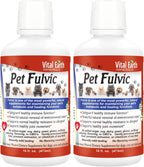 Vital Earth Minerals Pet Fulvic - Alivio para Alergias y Apoyo Articular, 16 oz (Pack de 2)