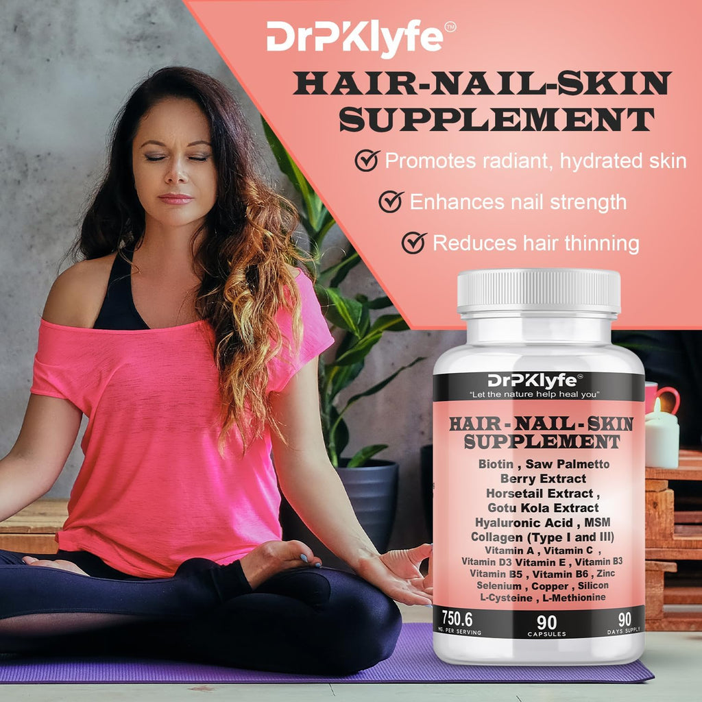 DrPKLyfe Complemento para Cabello, Uñas y Piel - 90 Cápsulas
