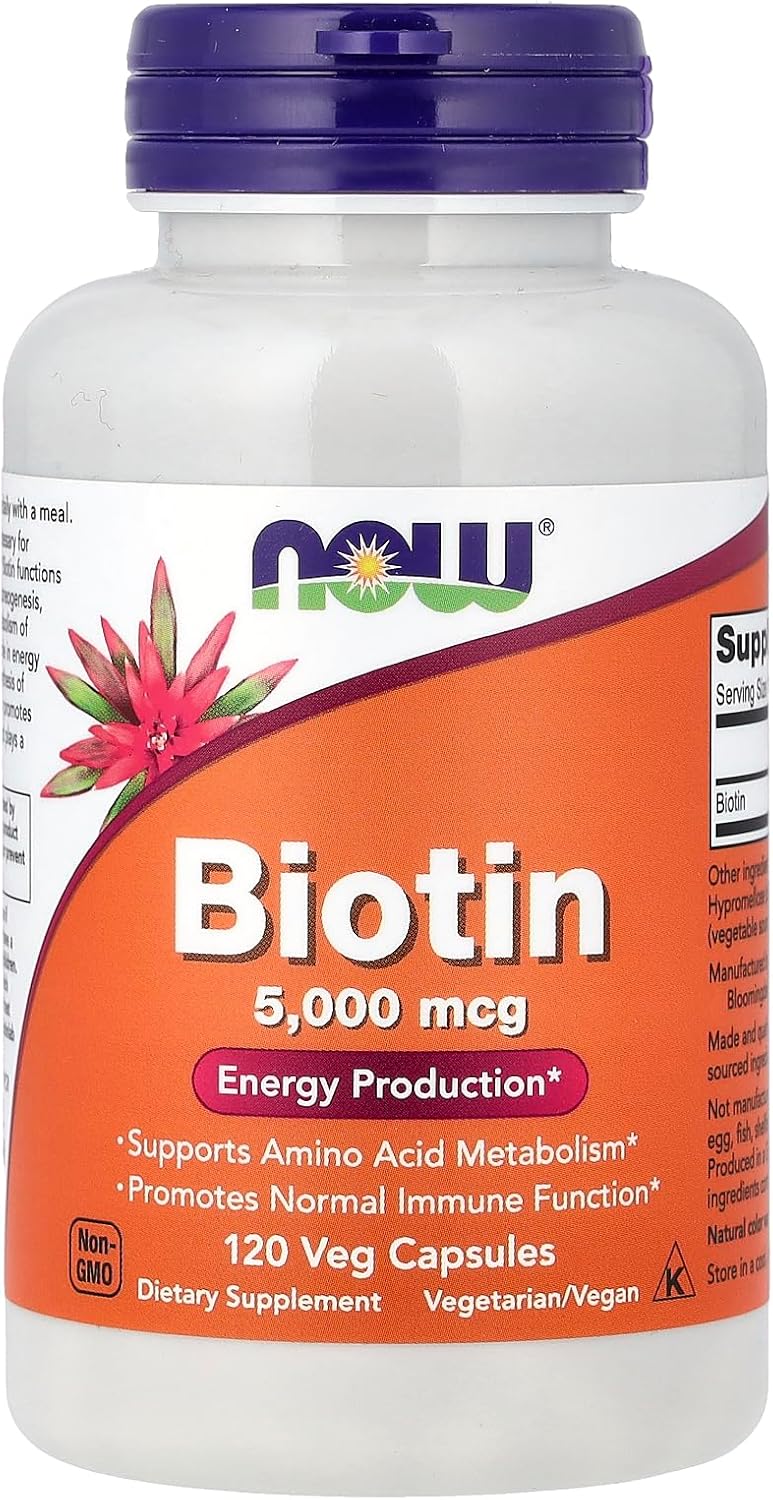 Now Foods Biotina 5 mg, 120 cápsulas vegetales
