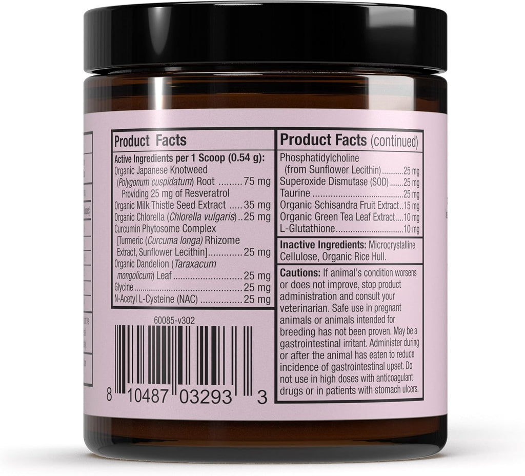 Bark & Whiskers Detox Support - Ayuda a la función hepática y renal - Mezcla herbal con cardo mariano orgánico y té verde - 51 g (1.8 oz)