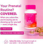 Pink Stork Omega-3 DHA - 540 mg de Aceite de Pescado con DHA y EPA, Suplemento Prenatal y Postparto para la Salud Cognitiva y el Desarrollo Fetal - 60 Cápsulas Blandas