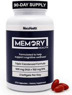 Memory Health Softgels con Omega-3, Carotenoides y Vitamina E – 270 Cápsulas (90 Días)