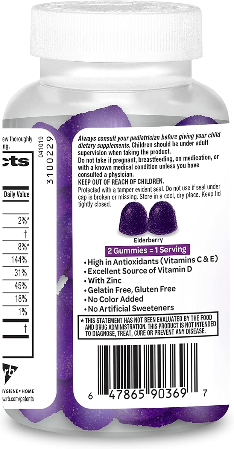 Airborne Gominolas de Saúco + Zinc y Vitamina C para Adultos, 60 gomitas