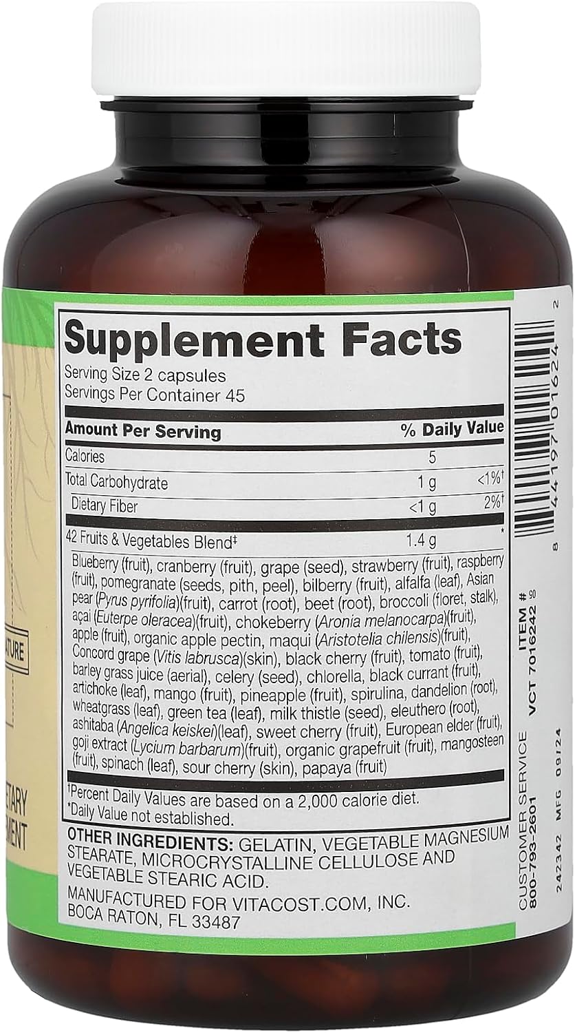 Vitacost Root2® 42 Fruits and Vegetables, 90 Capsules