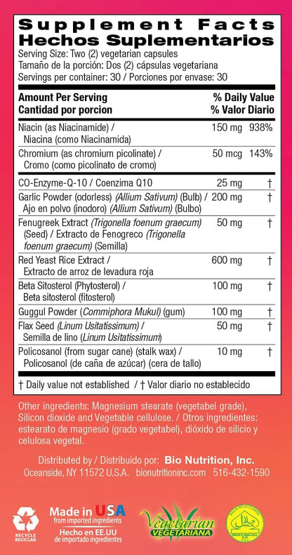Bio Nutrition Chlolesterol Wellness 60 Cápsulas Vegetarianas – Image 6