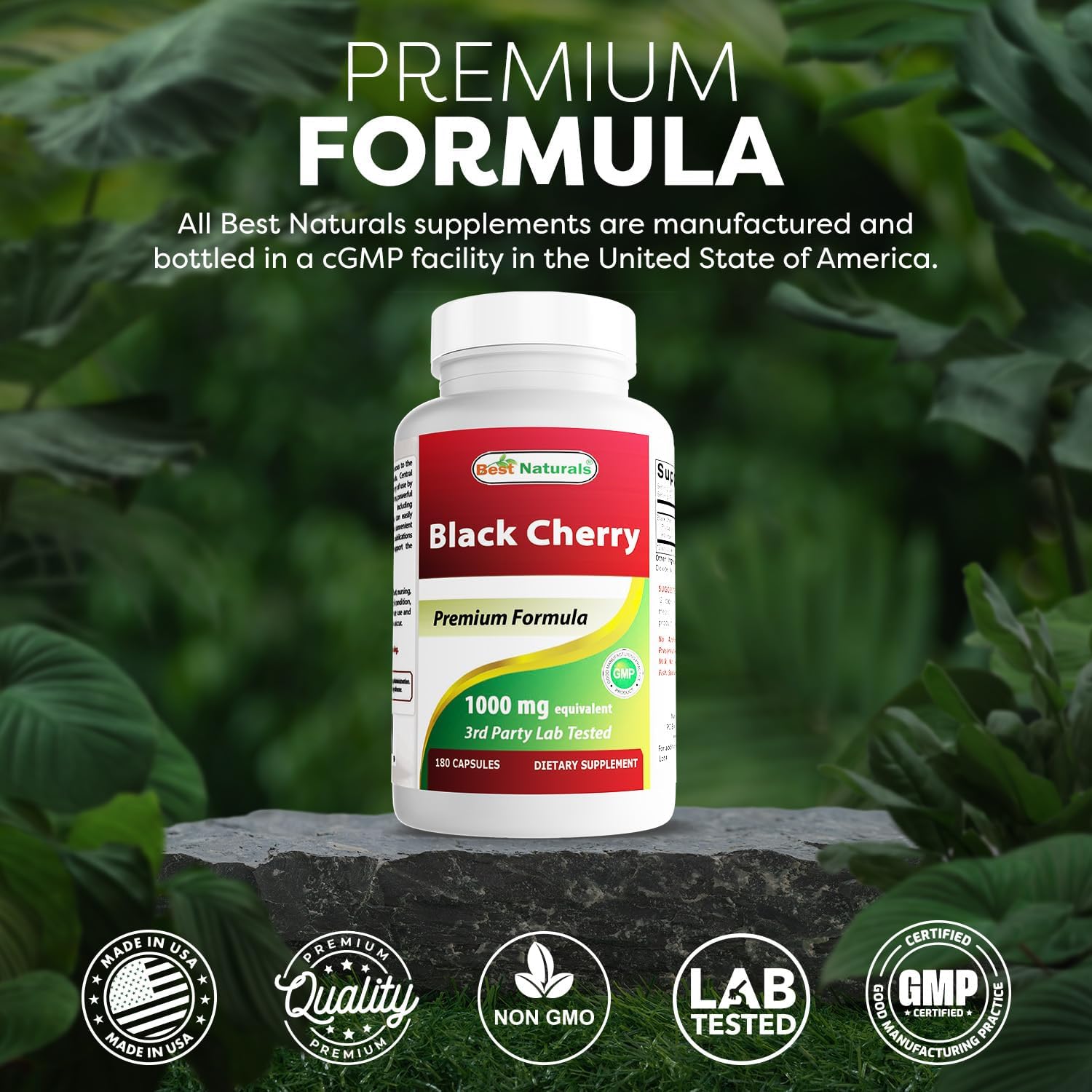 Best Naturals Black Cherry 1000 mg, 180 cápsulas