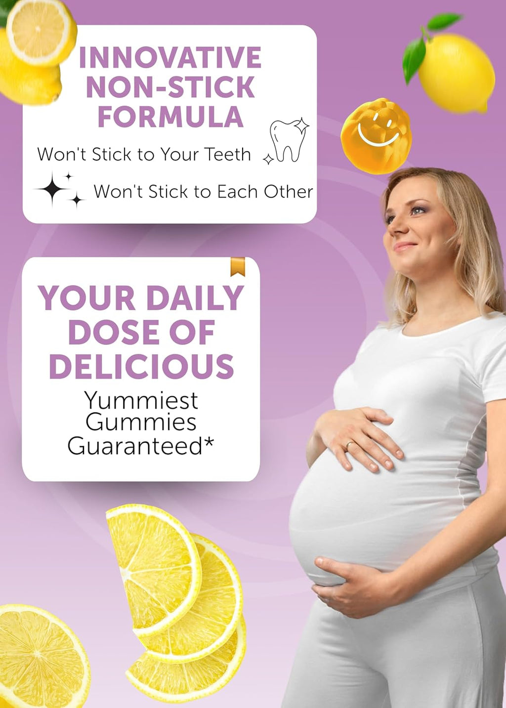 Lunakai Fabricado en EE. UU. Vitaminas Prenatales 17-en-1 con Hierro y Ácido Fólico – Deliciosas Gomitas Prenatales Diarias para el Bienestar Materno, 60 unidades