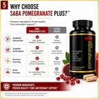 Saba Pomegranate Plus | Suplemento antioxidante con Astaxantina y Granada | 60 Cápsulas