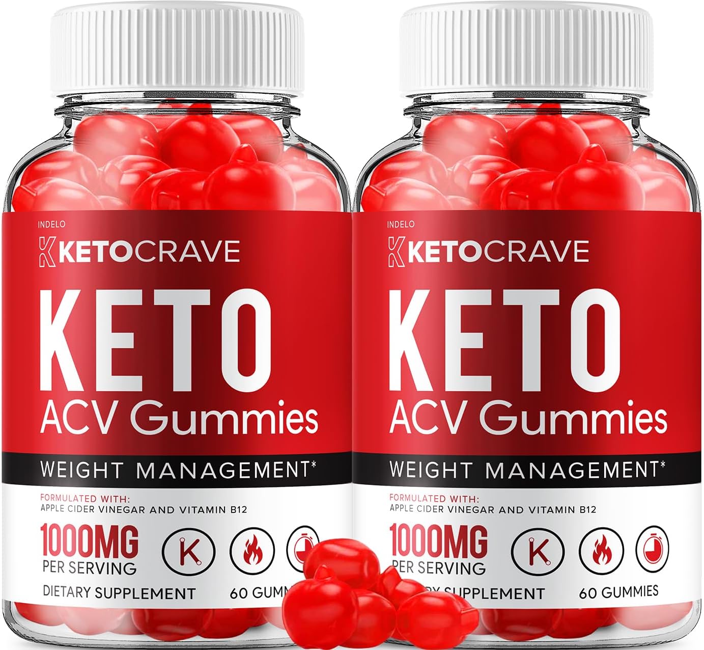 Crave Keto ACV Gummies (2 Paquetes) - 120 Gomitas