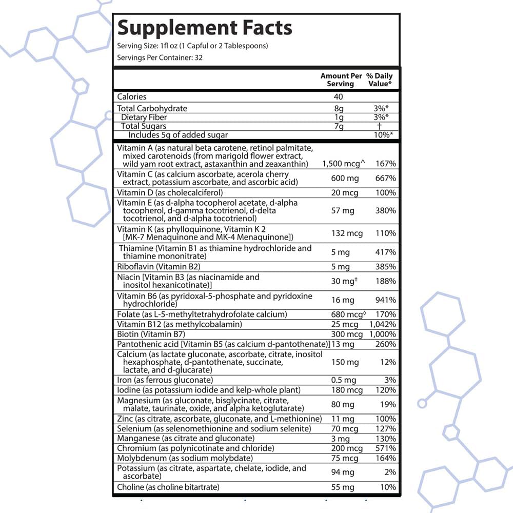intraMAX Multivitamínico Líquido Orgánico, 32 oz (Peach Mango)