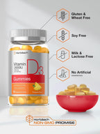 Horbäach Vitamina D3 2000 IU Gominolas | 90 uds | Vegetarianas | Sabor Piña | 50 mcg | Sin OMG, Sin Gluten