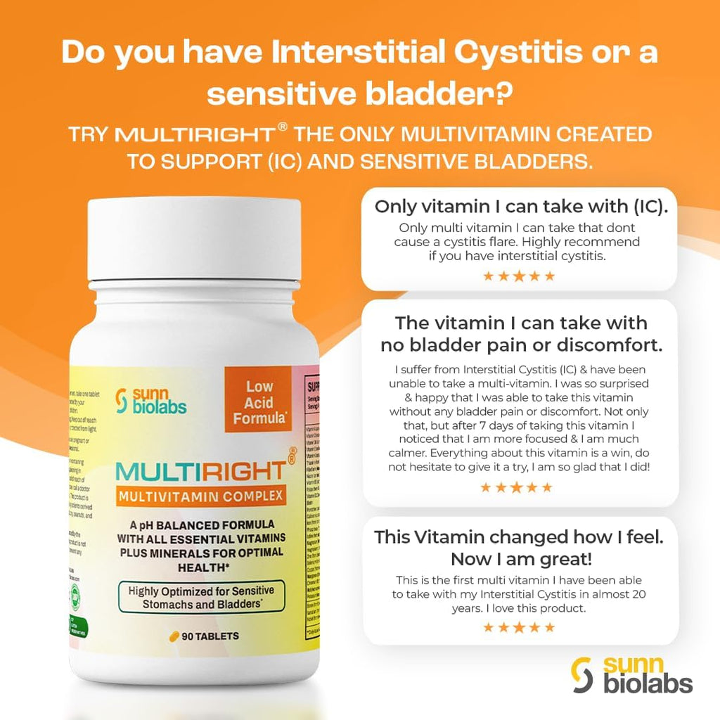 MultiRight Multivitamínico Bajo en Ácido – pH Equilibrado, 90 Comprimidos