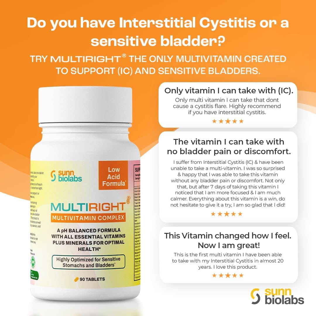 MultiRight Multivitamínico Bajo en Ácido – pH Equilibrado, 90 Comprimidos