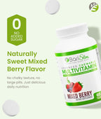 BariSlim Advanced Chewable Bariatric Multivitamin Tablets - Multivitamínico masticable para cirugía bariátrica (60 comprimidos, Sabor Berry Mix)