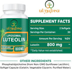 Ulmubra 800 mg Luteolina Liposomal - Suplemento Antioxidante de Alta Absorción, 60 Perlas