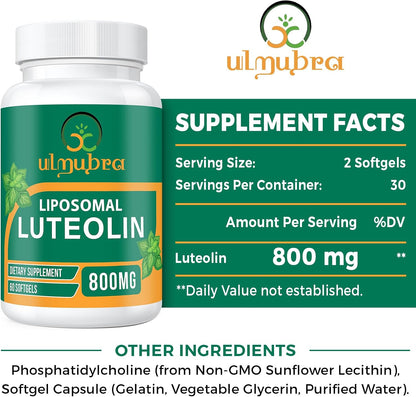 Ulmubra 800 mg Luteolina Liposomal - Suplemento Antioxidante de Alta Absorción, 60 Perlas – Image 4