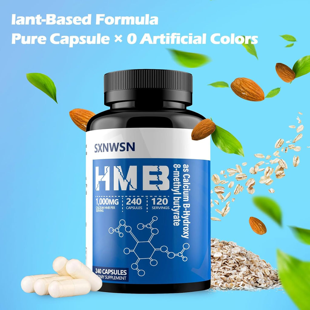 SXNWSN HMB Suplemento - 1000 mg por dosis, 240 Cápsulas
